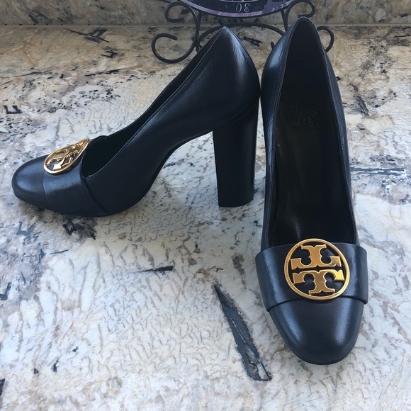 tory burch navy heels